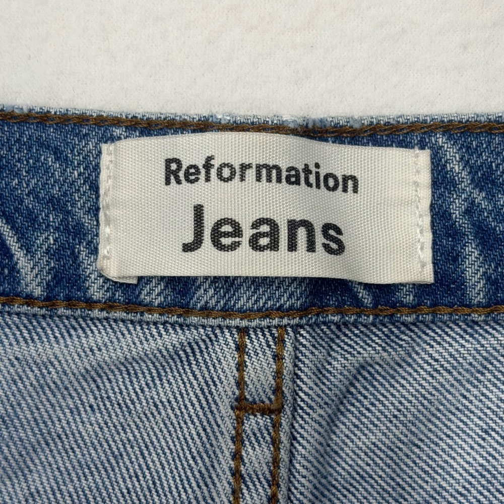 Reformation Jeans High Rise Tapered Leg Shasta Wash Blue Denim Size 26 - Picture 4 of 9